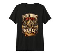 Nothing Deak Built By Hand Construction Worker Citazione Maglietta Premium