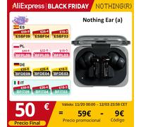Nothing Ear (a) Cancellazione attiva del rumore da 45 dB Driver dinamico da 11 mm Fino a 42,5 ore di ascolto Suono di livello successivo con LDAC