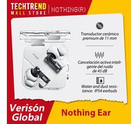 Nothing Ear Cancellazione attiva del rumore da 45 dB Driver ANC da 11 mm Audio ad alta risoluzione a 24 bit con LDAC e LHDC Fino a 40,5 ore di ascolto