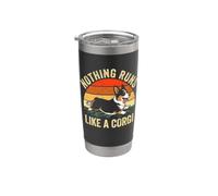 Nothing Runs Like A Corgi Fun Corgi Mamma Corgi Papà Carino Corgi Bicchiere termico in acciaio inox doppia parete
