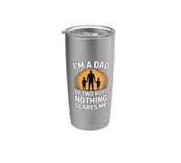 Nothing Scares Me I'm A Dad Of Two Boys Bicchiere termico in acciaio inox doppia parete