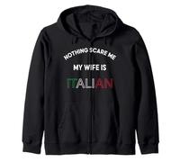 Nothings Scares Me My Wife è Italiano Divertente Italia Food Lover Felpa con Cappuccio