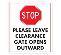 Notice Gate Opens Outward Keep Clear Metal Tin Sign Wall Plaque 12x8 Inch