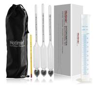 Notimin alcolometro 3 Pezzi 0-100Vol% di idrometro Alcoholmeter Tester Set Alcohol Vinometer + Termometro, per Grappa, Distillati,Whisky, Brandy, Wodka, Spirito