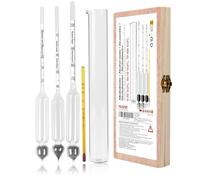 Notimin alcolometro 3 Pezzi 0-40 40-70 70-100Vol% di idrometro Alcoholmeter Tester Set Alcohol Vinometer + Cilindro in Vetro Trasparente Alto, per Grappa, Distillati,Whisky, Brandy, Wodka, Spirito