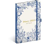 NOTIQUE Agenda 2025, formato A5, con chiusura in elastico, agenda settimanale, calendario settimanale, copertina rigida (porcellana 2025)