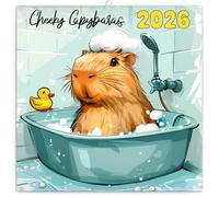 NOTIQUE Calendario da parete 2026 Cheeky Capybaras, calendario opuscolo con calendario mensile, calendario profumato, 30 x 30 cm (30 x 60 cm)