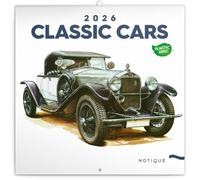 NOTIQUE Calendario da parete 2026 Classic Cars, senza plastica, con calendario mensile, calendario opuscolo, calendario profumato, 30 x 30 cm (30 x 60 cm)
