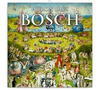 NOTIQUE Calendario da parete 2026 Hieronymus Bosch, calendario opuscolo con calendario mensile, calendario opuscolo, calendario profumato, 30 x 30 cm (30 x 60 cm)