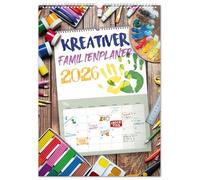 NOTIQUE Calendario da parete XXL 2026 - Agenda mensile da colorare per bambini e adulti, utilizzabile come calendario familiare, calendario mensile, 33 x 46 cm (non datato)