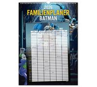 NOTIQUE Calendario da parete XXL 2026 - Agenda mensile utilizzabile come agenda familiare con 6 colonne, calendario mensile, 33 x 46 cm (Batman)