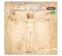 NOTIQUE Leonardo da Vinci, calendario da parete 2026, senza plastica, con calendario mensile, per opuscoli, calendario profumato, 30 x 30 cm (30 x 60 cm)