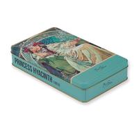 NOTIQUE Scatola in latta con coperchio, scatola artistica nostalgica, barattolo per piccoli oggetti - Collezione Herbarium (Alfons Mucha - Principessa Giacinto)