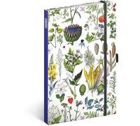 NOTIQUE Taccuino a Puntini con Elastico 13x21cm circa A5, Notebook con Copertina Rigida Design Dotted, Blocco Appunti, Quaderno, Diario, Agenda per Adulti, Donne (Artigianale Erbe)