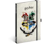 NOTIQUE Taccuino a righe con elastico 13x21 cm circa A5, Notebook con copertina rigida di design, blocco per appunti, taccuino, diario per adulti, da donna (Harry Potter)