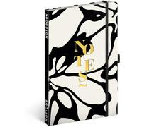 NOTIQUE Taccuino con pagine a righe e con elastico 13x21 cm circa formato A5, Notebook con copertina rigida di design, blocco per appunti, diario, quaderno per appunti, giornale, diario per adulti, da