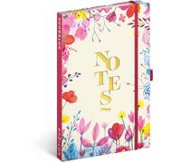 NOTIQUE Taccuino con pagine a righe e con elastico 13x21 cm circa formato A5, Notebook con copertina rigida di design, blocco per appunti, taccuino, diario, quaderno per adulti, da donna (Primavera)