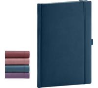 NOTIQUE Taccuino Dotted, Taccuino con copertina rigida, Quaderno, Diario con elastico e passante per penna 15x21cm, 192 pagine (Blu, Puntinato)