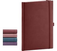 NOTIQUE Taccuino Dotted, Taccuino con copertina rigida, Quaderno, Diario con elastico e passante per penna 15x21cm, 192 pagine (Bordeaux, a puntini)