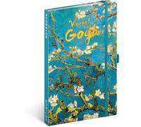 NOTIQUE Vincent van Gogh) - Taccuino a righe con elastico, 13 x 21 cm, circa A5, design con copertina rigida, per notebook, quaderno, diario per adulti, donne