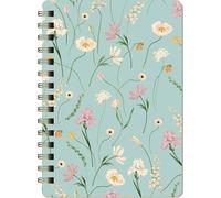 Notizblock Bloom: Notizblock A5 mit Spiralbindung, Goldveredelung, linert/punktkariert 80 Blatt, vegan, To-do`s, inkl. Stickerbogen - SchreibLiebe