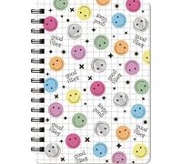 Notizblock Smile: Notizblock A5 mit Spiralbindung, Folienveredelung, linert/punktkariert, 80 Blatt, vegan, To-do`s inkl. Stickerbogen - SchreibLiebe