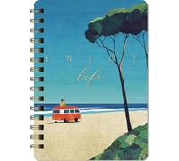 Notizblock Summer: Notizblock A5 mit Spiralbindung, Goldveredelung, linert/punktkariert 80 Blatt, vegan, To-do`s, inkl. Stickerbogen - SchreibLiebe