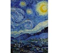 Notizbuch A4 liniert - 100 Seiten Soft Cover - van Gogh Sternennacht - FSC Papier: Notebook A4 Linien - 90g/m² kariertes Papier