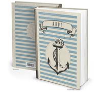 Notizbuch AHOI ANKER grau-blau shabby vintage (Hardcover A4, Blankoseiten): Ein universell einsetzbares Blankobuch, Zeichenbuch, Malbuch, Poesiealbum, Rezeptbuch zum Einschreiben.
