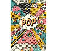 #Notizbuch Blanko: Motiv „Pop-Art-Party“, Hardcover, 248 beschreibbare und nummerierte Seiten, cremefarbenes Papier