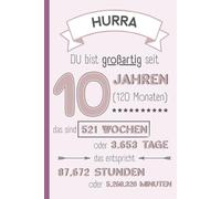 Notizbuch für Mädchen 10 Jahre: Geburtstagsgeschenk für 10 jährige Mädchen | kleines Geschenk zum 10ten Geburtstag | A5 Buch liniert | praktisch für Notizen | Tagebuch zum 10. Geburtstag