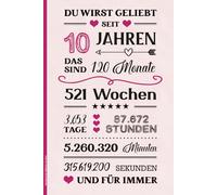 Notizbuch für Mädchen 10 Jahre: Geburtstagsgeschenk für 10 jährige Mädchen kleines Geschenk zum 10ten Geburtstag A5 Buch liniert praktisch für Notizen das Tagebuch mit schönem Spruch zum 10. Geb