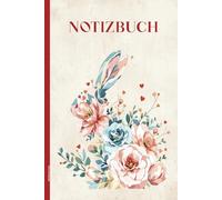 Notizbuch Hase: Blumenmuster auf Notiz Buch A5 Dot Grid schönes Hasenmotiv mit Blumen kleines Geschenk zu Ostern und Geburtstag für Frauen praktisches Ostergeschenk das Hasen Tagebuch für Notizen