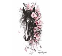 Notizbuch liniert - Pferd mit Blumenmähne Version1: Liniertes Heft A5 für alle Pferdeliebhaber zum notieren, organisieren, planen, etc. - 120 Seiten - 60 Blatt