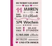 Notizbuch Mädchen 11 Jahre: Geburtstagsgeschenk für 11 jährige Mädchen kleines Geschenk zum 11ten Geburtstag A5 Buch liniert praktisch für Notizen das Tagebuch mit schönem Spruch zum 11. Geb
