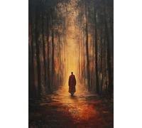 Notizbuch mit 80 linierten Seiten - Mystisches Wald-Design mit meditierendem Mönch.: Ein inspirierendes Schreibheft für Achtsamkeit, Reflexion und ... spirituellen Motiv voller Ruhe und Tiefe.