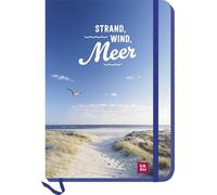 Notizbuch Strand Wind Meer: A5 Notebook mit Punktraster und Lesebändchen