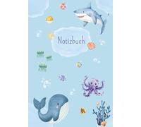 Notizbuch Unterwasserwelt: süß gestaltetes Notebook I passend zum Freundschaftsbuch I liniert und kariert I Geschenk für Schulstart I ca. DIN A5 I als Schulheft, Schreibheft oder Geschenk