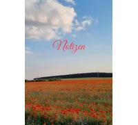 Notizen: Blanko Notizbuch A4 Mohnblume