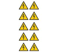 notlok Safety Work - 10 x Cartello Quadro Elettrico [ △ 5 cm ] | Segnali di avvertimento elettrici Adesivo: ATTENZIONE: Alta tensione! Dispositivo alimentato! Dispositivo elettrico, alta tensione