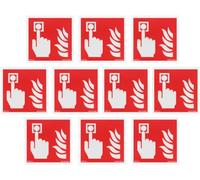 notlok Safety Work - 10x Cartello Allarme Antincendio [15 x 15 cm] | PVC fotoluminescente + adesivi per il montaggio | Segnaletica Antincendio, Cartelli Allarme Incendio