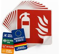 notlok Safety Work - 10x Cartello Estintore [ 20 x 20 cm ] | Adesivo segnaletico | DIN EN ISO 7010 | Cartelli Segnaletici di Sicurezza, Segnaletica Sicurezza Sul Lavoro, Cartelli Estintori