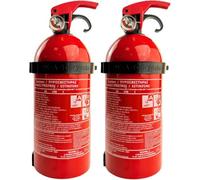 notlok Safety Work 2x Estintore a Polvere 1kg ABC + E <1000V, Supporto | 3 Anni di Garanzia, Mini estintore domestico a pressione continua, Estintore Casa per la cucina, per Auto & Camper