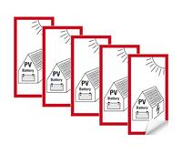 notlok Safety Work - 5x adesivi Pv [ 10 x 20 cm ] | Autoadesivo, resistente alle intemperie - per uso interno ed esterno | Batteria Pv, adesivo solare, adesivo fotovoltaico