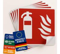 notlok Safety Work - 5x Cartello Estintore [ 15 x 15 cm ] | Adesivi fotoluminescenti | DIN EN ISO 7010 | Cartelli Segnaletici di Sicurezza, Segnaletica Sicurezza Sul Lavoro, Cartelli Estintori