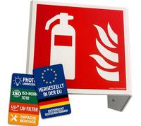 notlok Safety Work - Cartello Estintore 3D [ 15 x 15 cm ] | PVC fotoluminescente + adesivi per il montaggio | Cartello Naso Estintore Bifacciale, Segnaletica Sicurezza Sul Lavoro, Cartelli Estintori