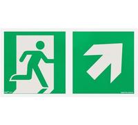 notlok Safety Work - Cartello Uscita Emergenza [ 30 x 15 ] | PVC fotoluminescente + adesivi per il montaggio | Cartelli Segnaletici di Sicurezza, Segnaletica Sicurezza Sul Lavoro, Cartelli Sicurezza