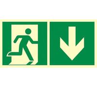 notlok Safety Work - Cartello Uscita Emergenza [ 30 x 15 ] | PVC fotoluminescente + adesivi per il montaggio | Cartelli Segnaletici di Sicurezza, Segnaletica Sicurezza Sul Lavoro, Cartelli Sicurezza