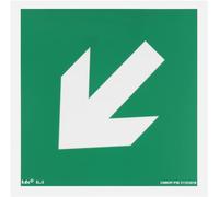 notlok Safety Work - Cartello Uscita Emergenza - Freccia obliqua [ 15 x 15 ] | PVC fotoluminescente + adesivi per il montaggio | Cartelli Segnaletici di Sicurezza, Segnaletica Sicurezza Sul Lavoro