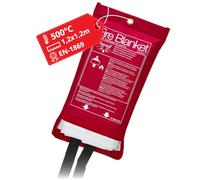 notlok Safety Work - Coperta Antincendio [ 120 x 120 cm ] | Coperta Ignifuga Antincendio Certificata adatta agli incendi di grasso | coperta antifiamma in tessuto di fibra di vetro | Fire Blanket